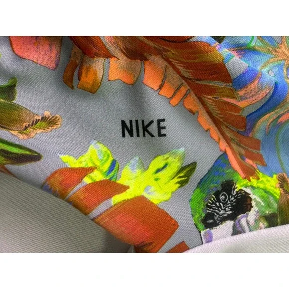 Nike Hyper Femme Tropical Floral Parrot Cropped Sweatshirt Women's Small S White - Picture 3 of 10